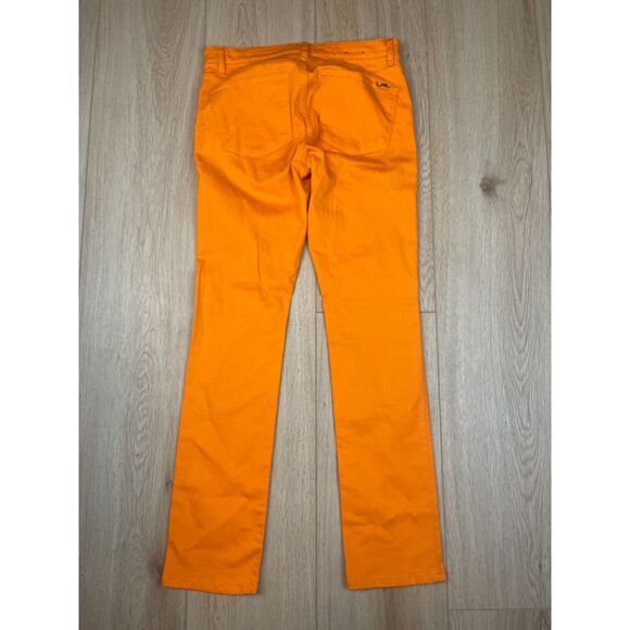 Lauren Ralph Lauren Orange Slim Pants Size 8 Bright Stretch Cotton Blend - Picture 2 of 5